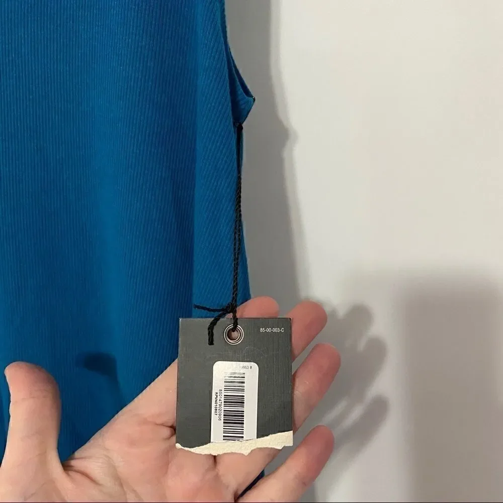 NWT Stylus blue tunic vneck small asymmetrical